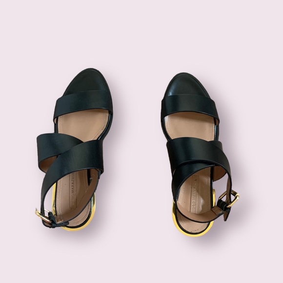Black & Gold Bcbgmaxazaria Sandal Heels - Picture 4 of 4